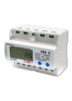 Miernik zużycia energii Qoltec na szynę DIN | trójfazowy elektroniczny licznik | 400V | LCD | Wi-Fi