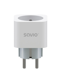 Gniazdko inteligentne Wi-Fi SAVIO AS-01, 16A, Smart z pomiarem zużycia energii, Timer