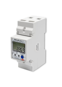 Miernik zużycia energii Qoltec na szynę DIN | jednofazowy elektroniczny licznik | 230V | LCD | Wi-Fi