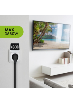 Włącznik czasowy - timer cyfrowy GreenBlue, max. obciążenie 16A, IP20, GB610 E-1317563