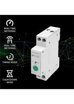 Przekaźnik Wi-Fi Qoltec 63A na szynę DIN z licznikiem energii elektyrcznej | TUYA | SMART LIFE-1317835