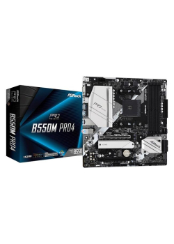 Płyta ASRock B550M Pro4/AMD B550/DDR4/SATA3/M.2/USB3.1/PCIe4.0/AM4/mATX