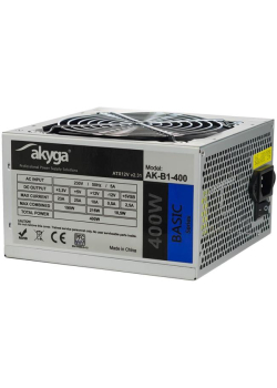 Zasilacz ATX 400W Akyga Basic AK-B1-400 Fan12cm P4 3xSATA