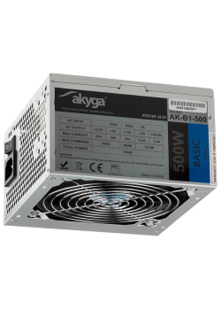 Zasilacz ATX 500W Akyga Basic AK-B1-500 Fan12cm P4 3xSATA PCI-E