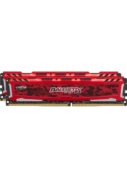 Pamięć DDR4 Crucial Ballistix Sport LT 16GB (2x8GB) 2400MHz CL16 DRx8 1,2V Red