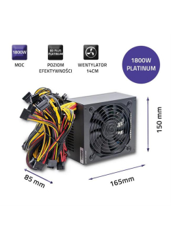 Zasilacz ATX Qoltec 1800W | 80 Plus Platinum| Gaming Miner-926763