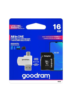 Karta pamięci microSDHC GOODRAM 16GB M1A4 UHS-I + Adapter