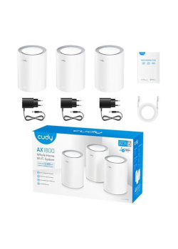 System Mesh Cudy M1800 Wi-Fi 6 AX1800 1xLAN 1xWAN 3-pack-961339