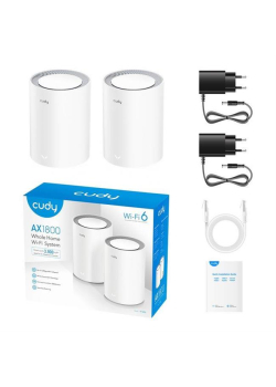 System Mesh Cudy M1800 Wi-Fi 6 AX1800 1xLAN 1xWAN 2-pack-961336
