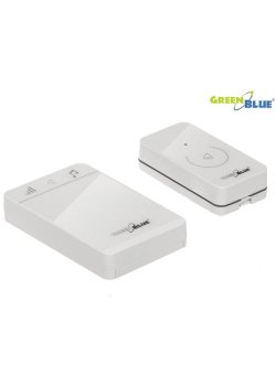 Dzwonek bezprzewodowy GreenBlue GB111 W nadajnik-odbiornik, 38 melodii biały dotykowy zasięg 150m-972408