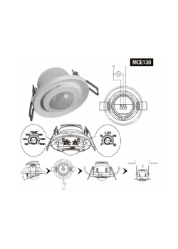 Czujnik ruchu PIR Maclean MCE130 do zabudowy zasięg 6m, 800W (lampy żarowe) 400W (lampy energooszczędne)-972980
