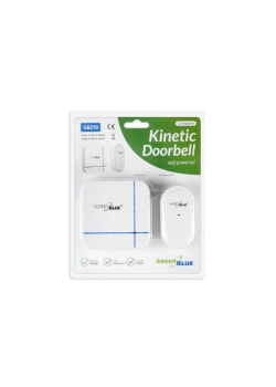 Dzwonek bezprzewodowy Greenblue GB210 kinetyczny bezbateryjny ECO 52 melodie biały zasięg 150m, 230V IP44-972393