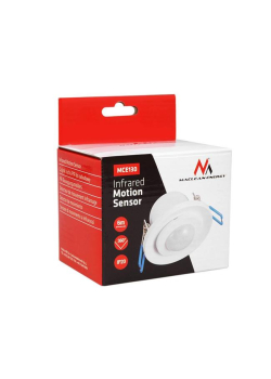 Czujnik ruchu PIR Maclean MCE130 do zabudowy zasięg 6m, 800W (lampy żarowe) 400W (lampy energooszczędne)-972979