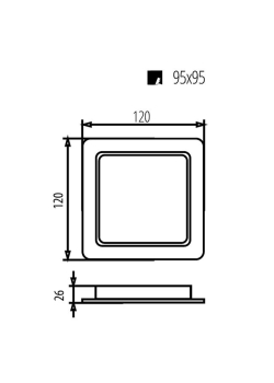 Panel LED sufitowy Maclean, podtynkowy SLIM, 9W, Neutral White 4000K, 120*120*26mm, 900lm, MCE373 S-973185