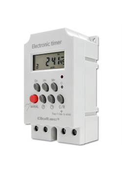 Programator czasowy Qoltec elektroniczny PC0629 na szynę DIN| LCD-973461